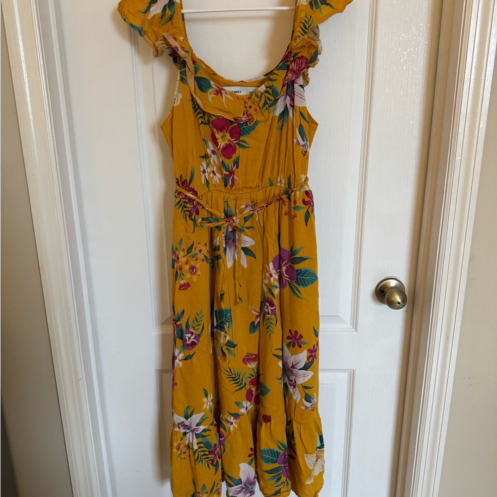 Old Navy Yellow Floral Dress